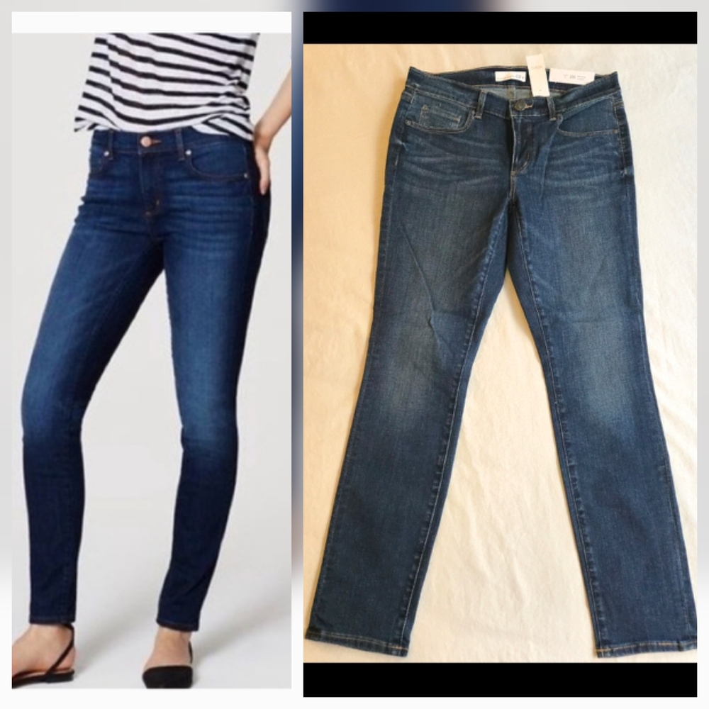 LOFT Modern Skinny High Waist Classic Blue Skinny Jeans EB3